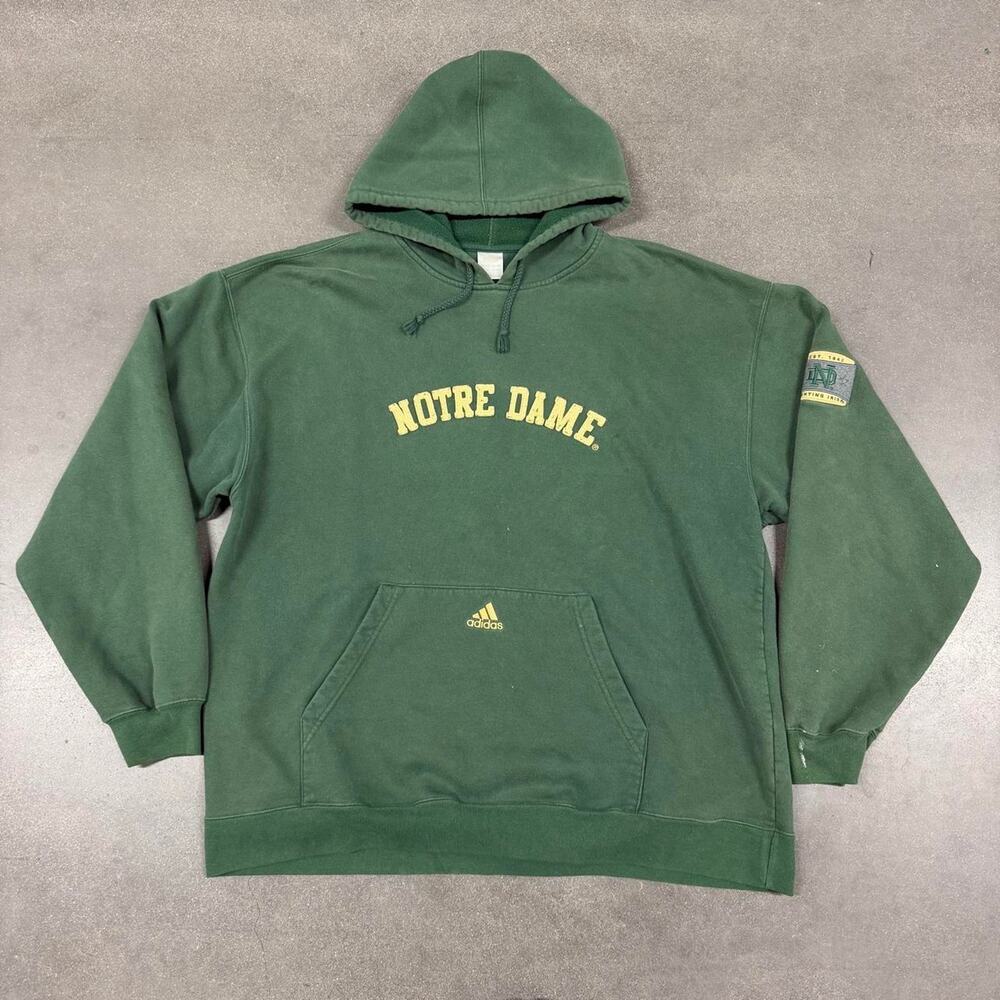 Adidas Notre Dame Fighting Irish Hoodie Mens XL Green College 2000s